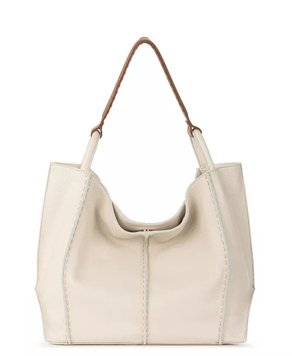 The Sak Los Feliz Leather Tote bag in Stone